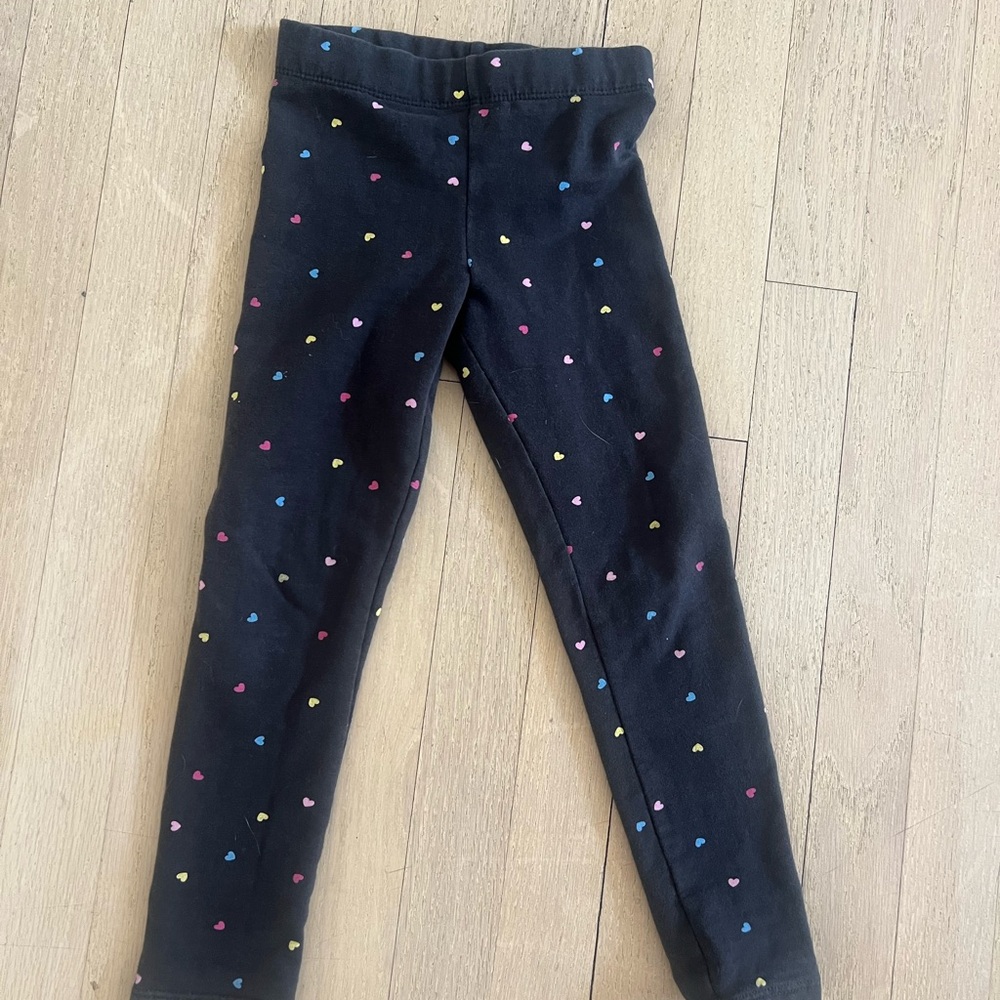 H&M Kids Black Heart Print Leggings